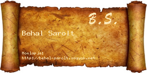 Behal Sarolt névjegykártya