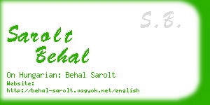sarolt behal business card